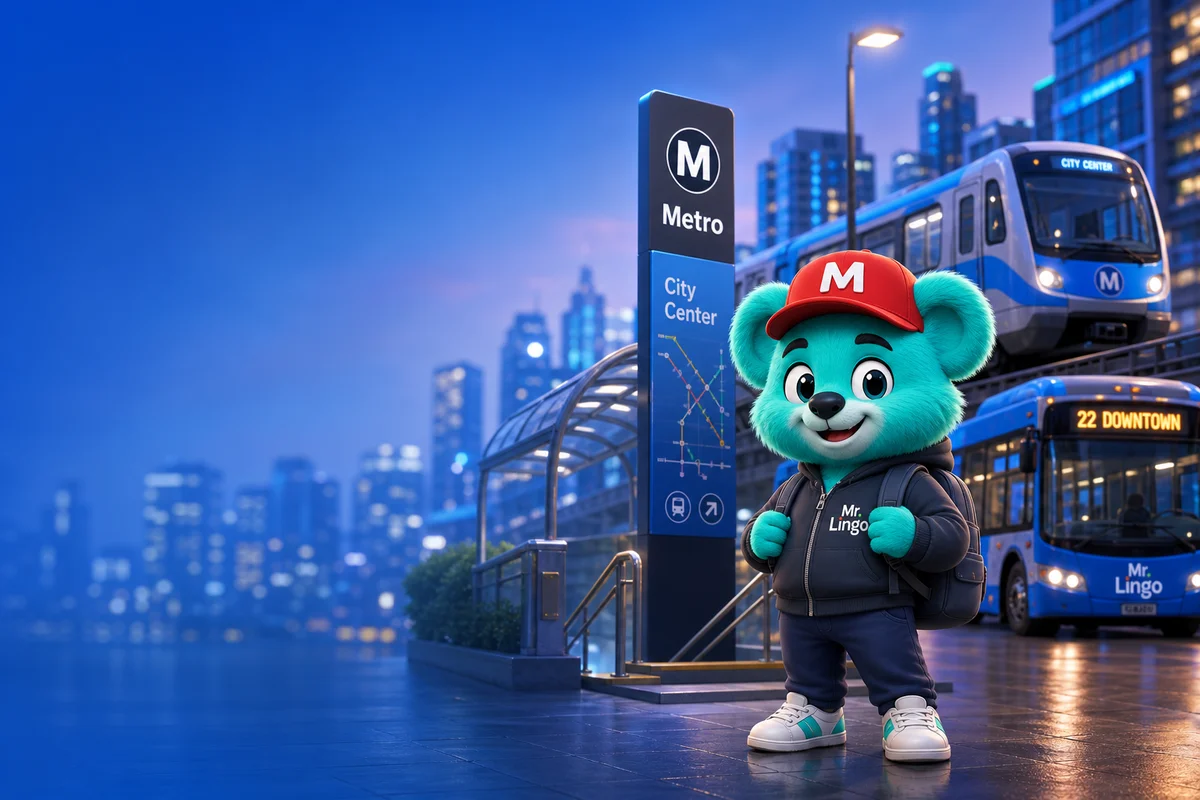 Обложка темы «Город и транспорт» в приложении Mr. Lingo