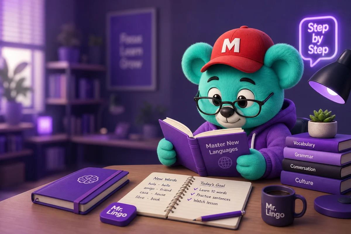Обложка темы «Учёба» в приложении Mr. Lingo