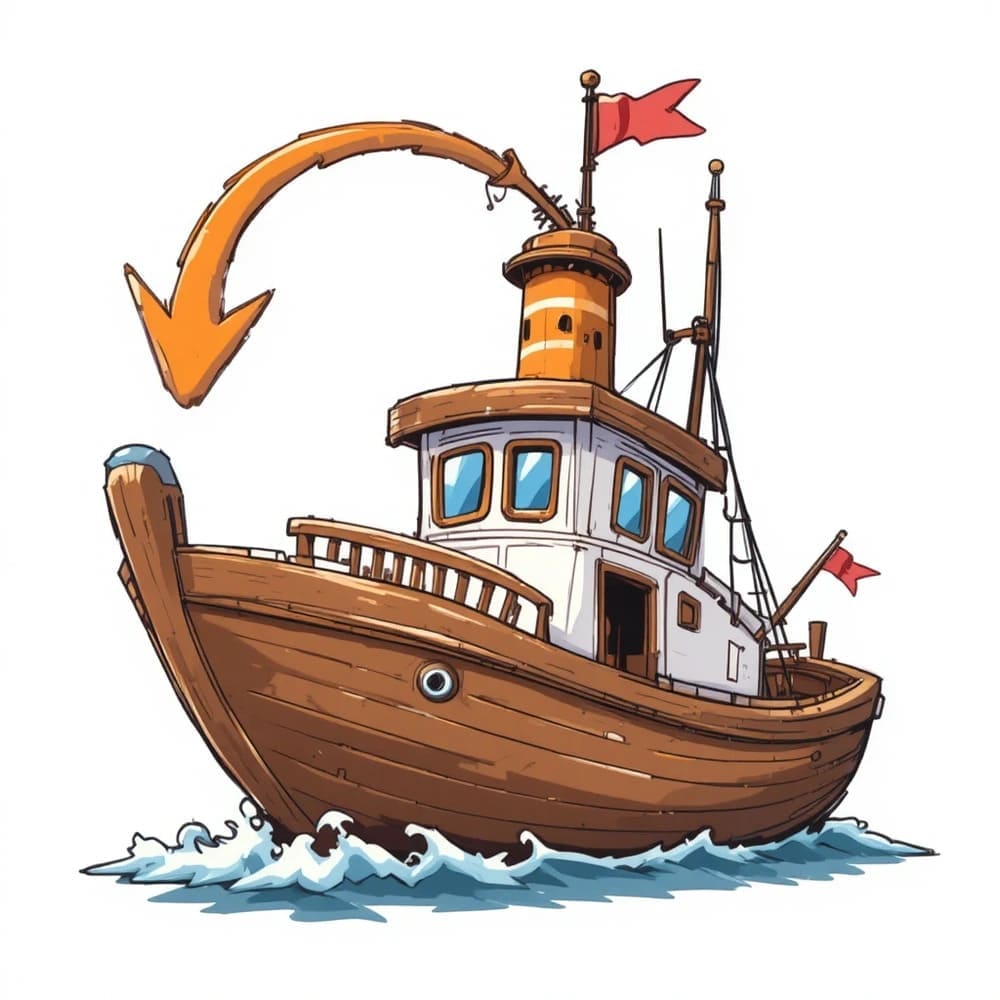 Мнемоническая картинка к слову BOAT — Лодка