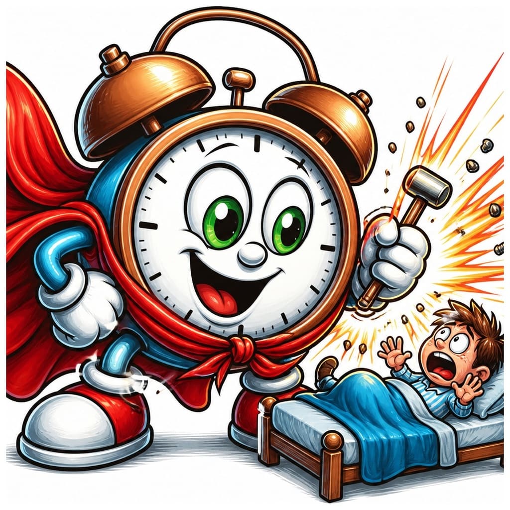Мнемоническая картинка к слову ALARM CLOCK — Будильник