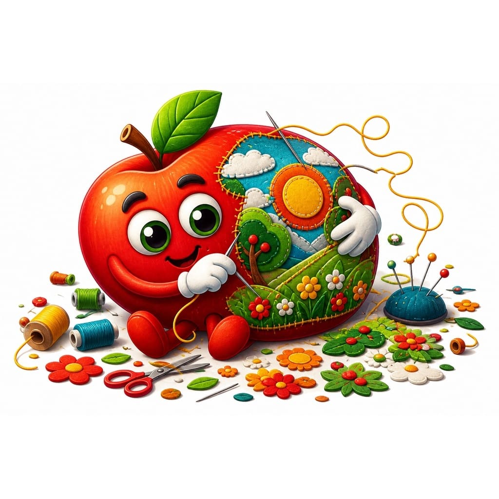 Мнемоническая картинка к слову APPLE — Яблоко