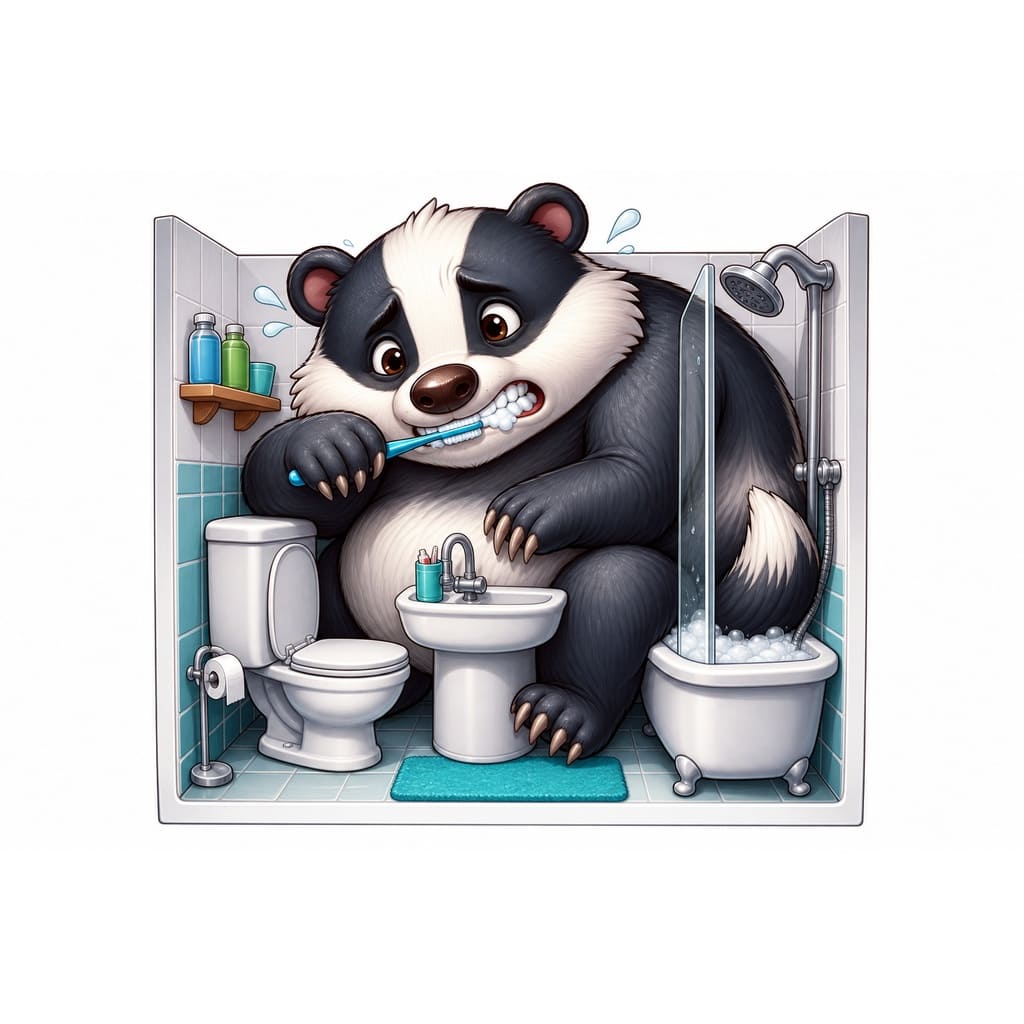 Мнемоническая картинка к слову BATHROOM — Ванная комната