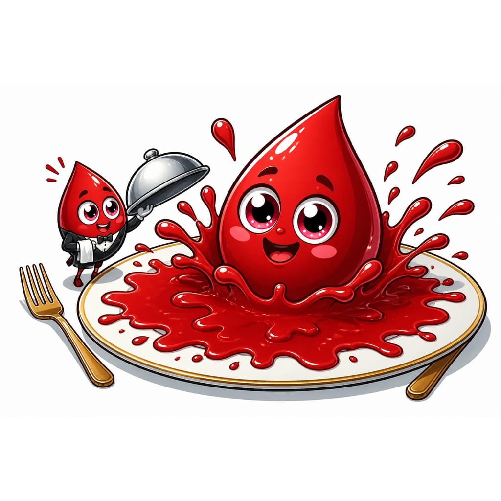 Мнемоническая картинка к слову BLOOD — Кровь