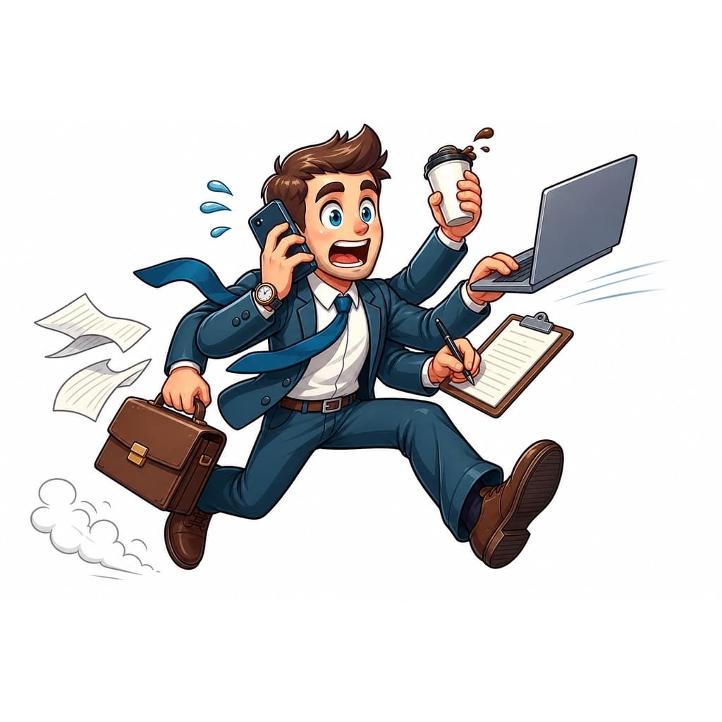 Мнемоническая картинка к слову BUSY — Занятой