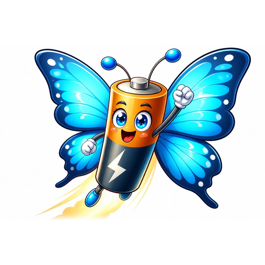 Мнемоническая картинка к слову BUTTERFLY — Бабочка