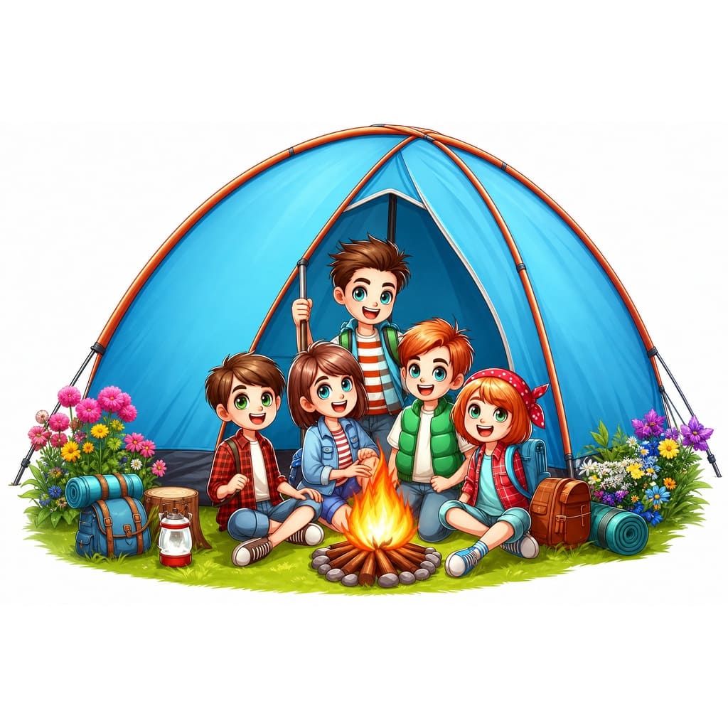 Мнемоническая картинка к слову CAMP — Лагерь