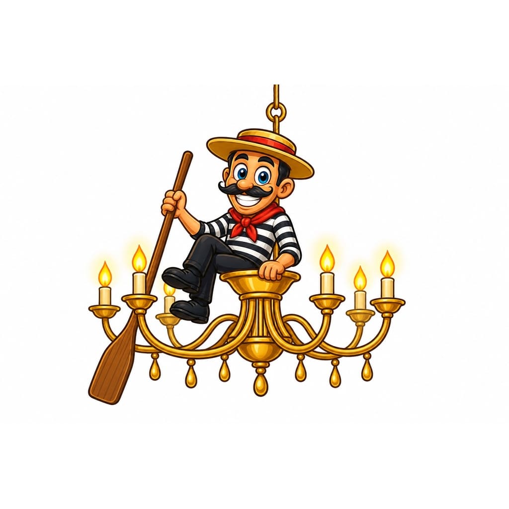 Мнемоническая картинка к слову CHANDELIER — Люстра