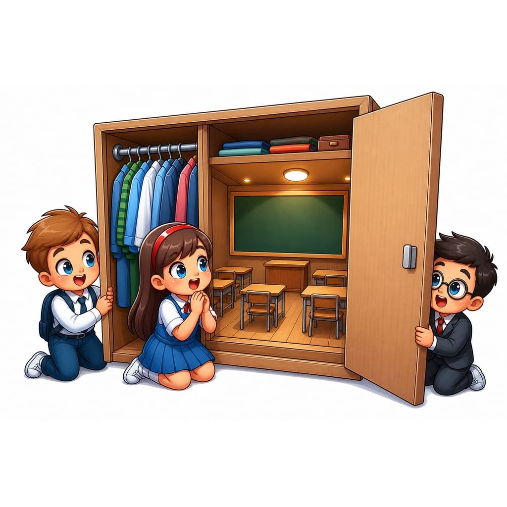 Мнемоническая картинка к слову CLOSET — Платяной шкаф