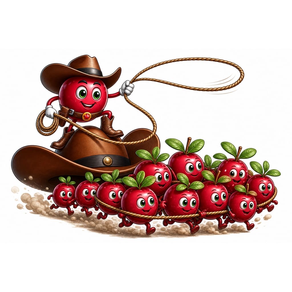 Мнемоническая картинка к слову COWBERRY — Брусника