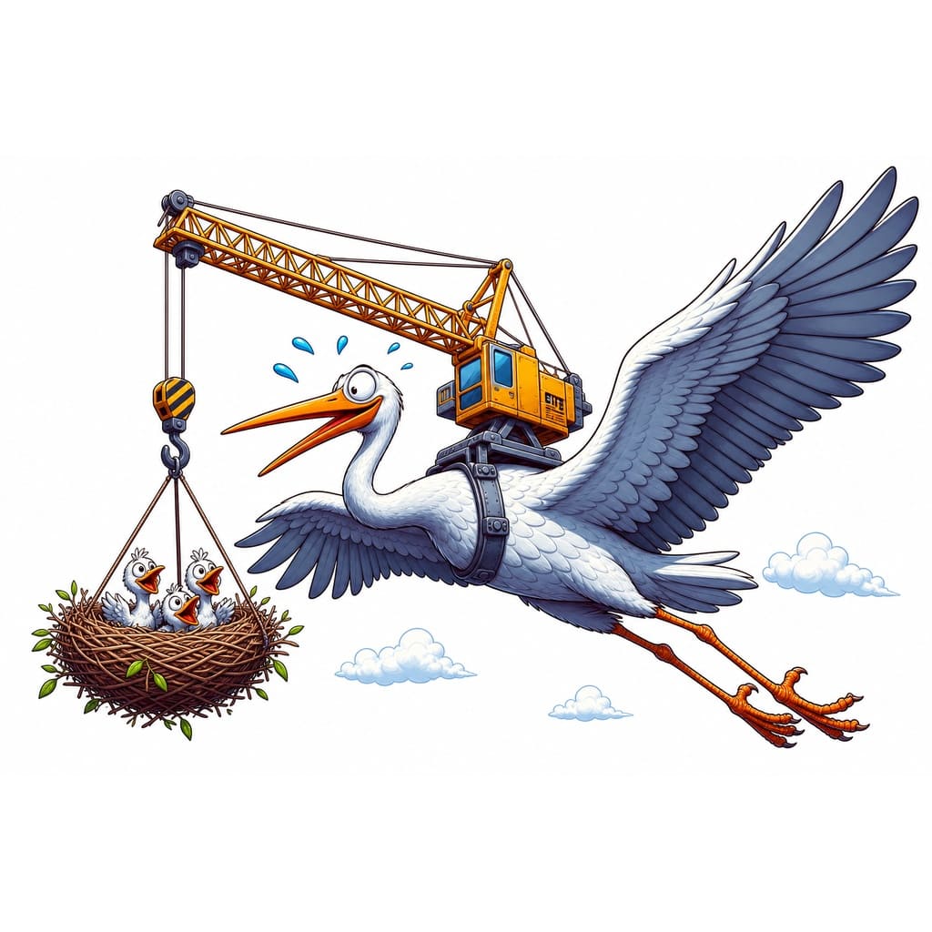 Мнемоническая картинка к слову CRANE — Журавль