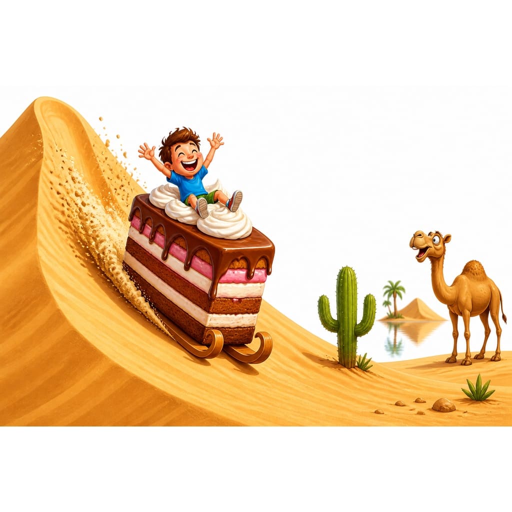 Мнемоническая картинка к слову DESERT — Пустыня
