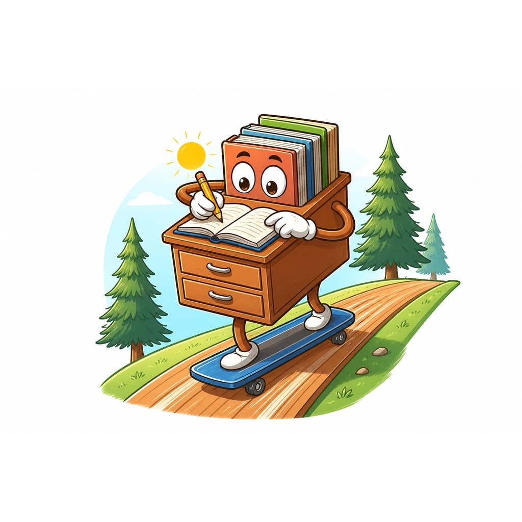 Мнемоническая картинка к слову DESK — Рабочий стол