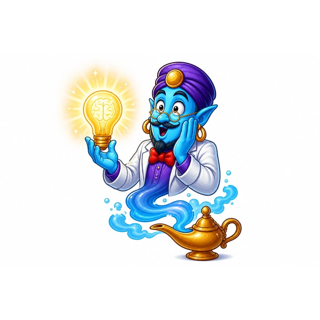 Мнемоническая картинка к слову GENIUS — Гениальный