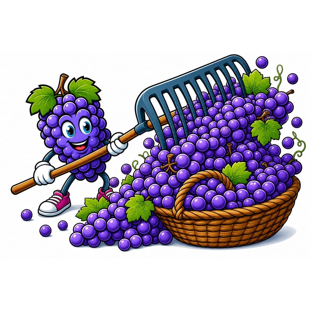 Мнемоническая картинка к слову GRAPES — Виноград