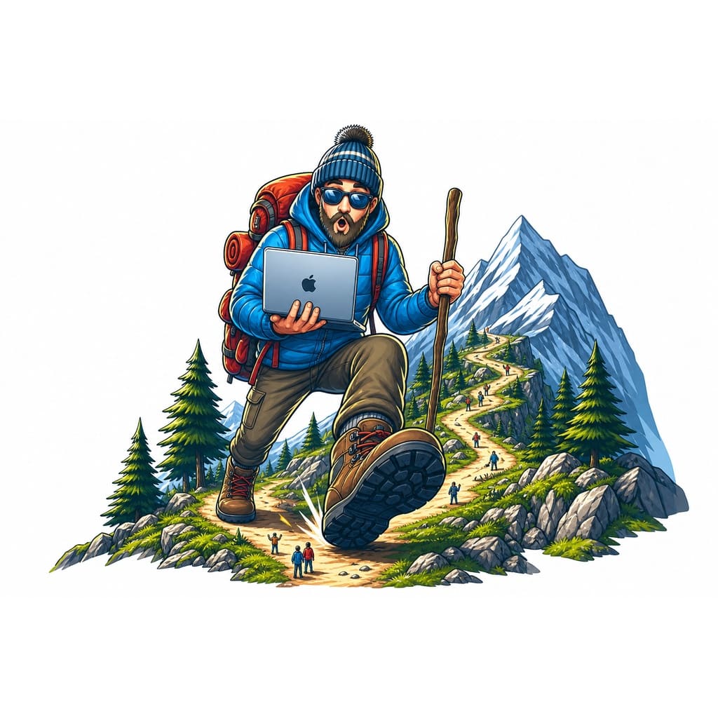 Мнемоническая картинка к слову HIKE — Поход