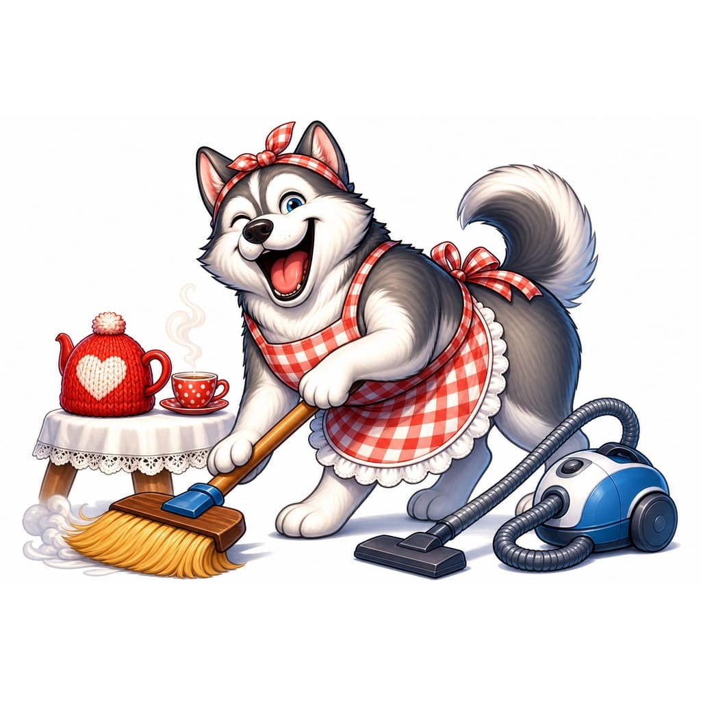 Мнемоническая картинка к слову HOUSEWIFE — Домохозяйка