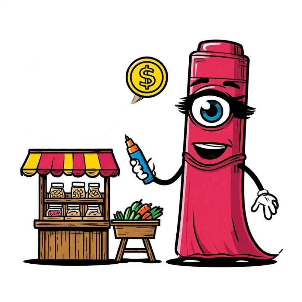 Мнемоническая картинка к слову MARKET — Рынок