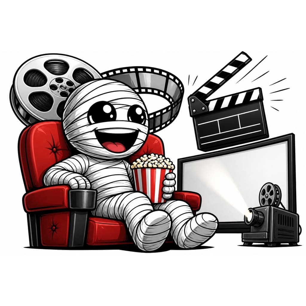 Мнемоническая картинка к слову MOVIE — Кино