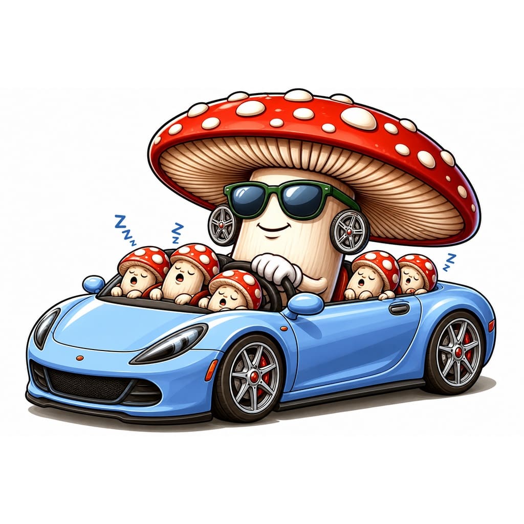 Мнемоническая картинка к слову MUSHROOM — Гриб