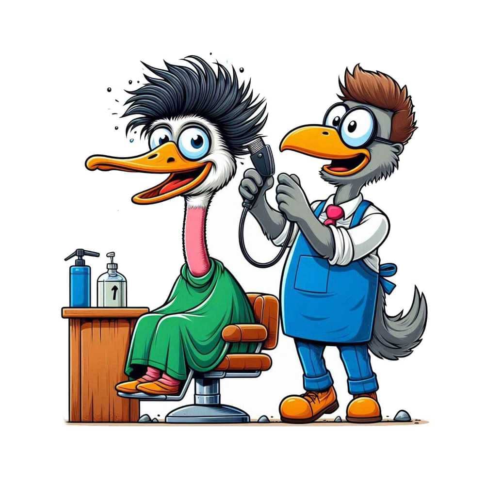 Мнемоническая картинка к слову OSTRICH — Страус