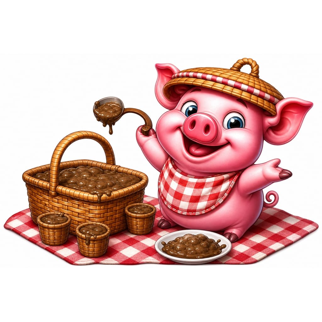 Мнемоническая картинка к слову PIG — Свинья