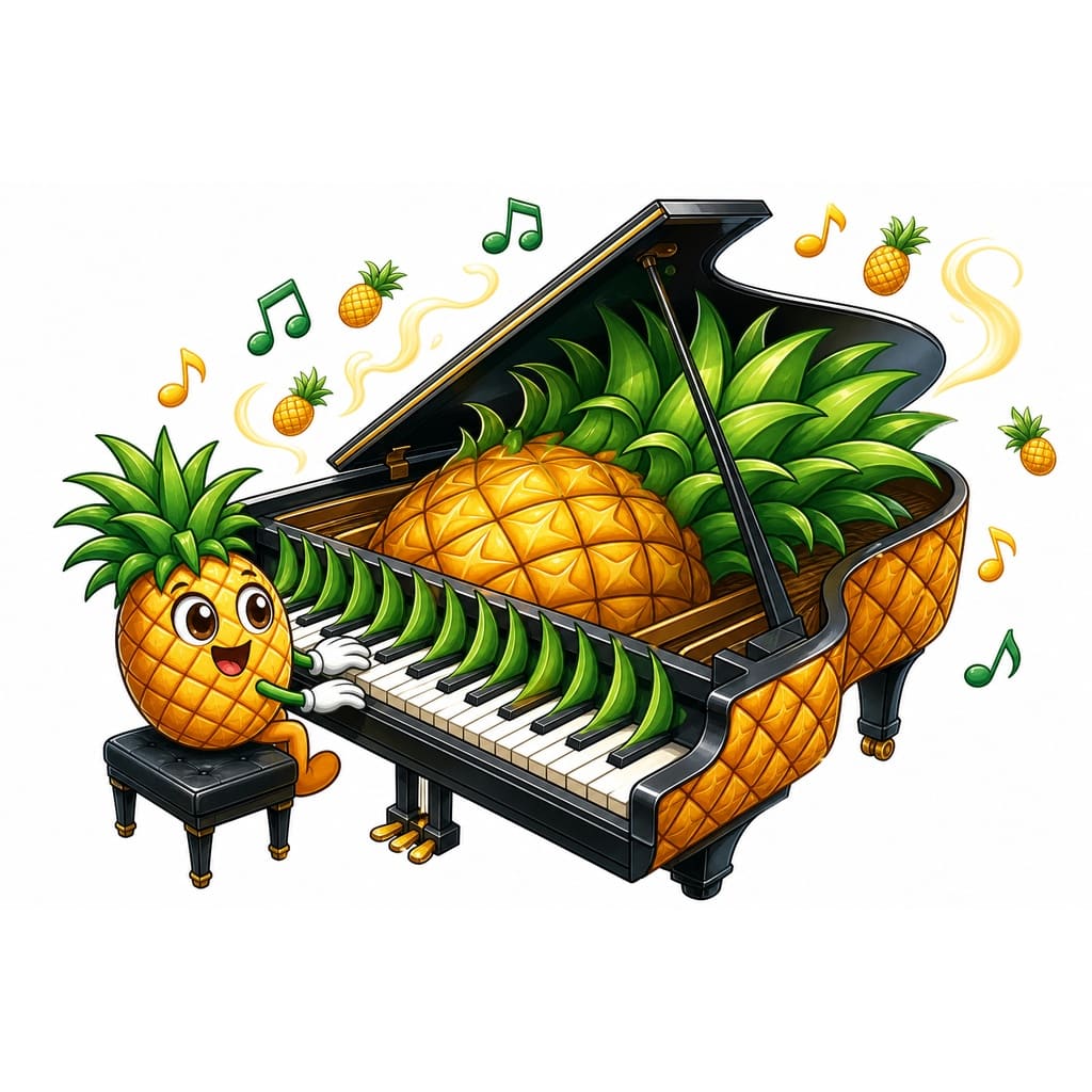 Мнемоническая картинка к слову PINEAPPLE — Ананас