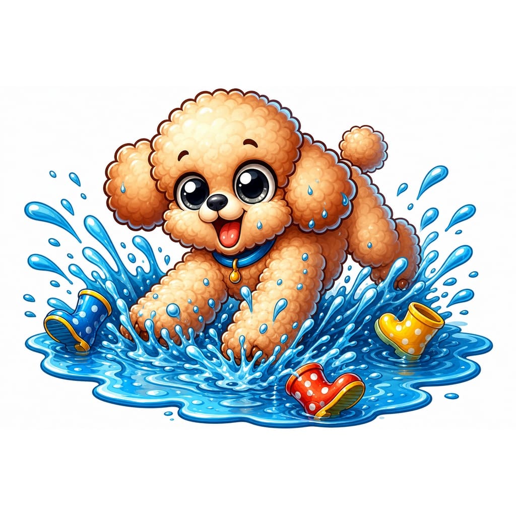 Мнемоническая картинка к слову PUDDLE — Лужа