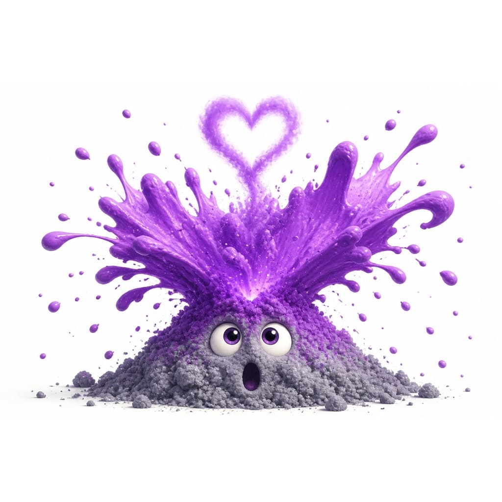 Мнемоническая картинка к слову PURPLE — Фиолетовый