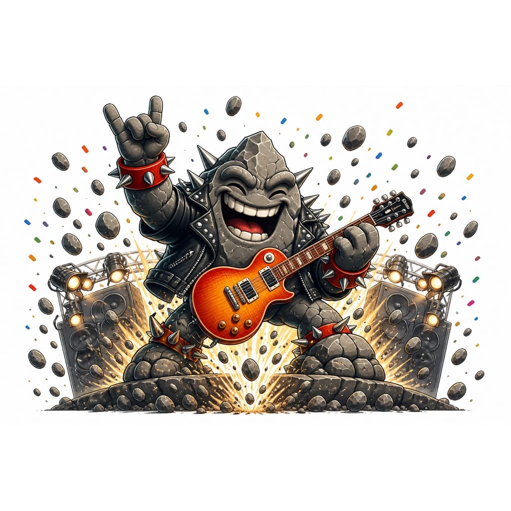 Мнемоническая картинка к слову ROCK — Скала
