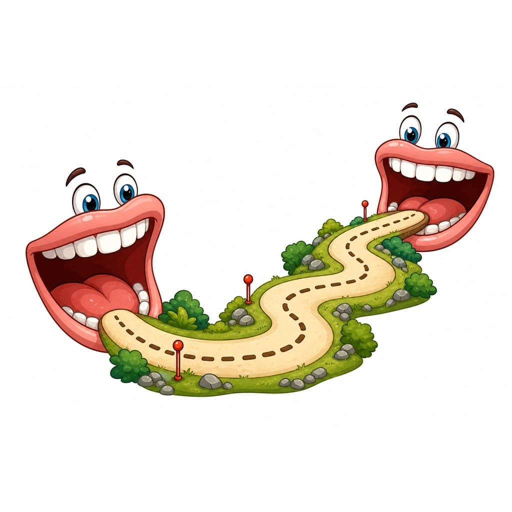 Мнемоническая картинка к слову ROUTE — Маршрут