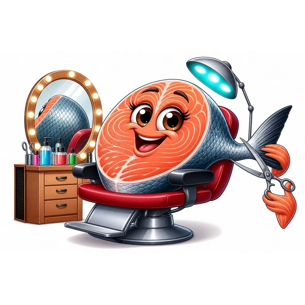 Мнемоническая картинка к слову SALMON — Лосось