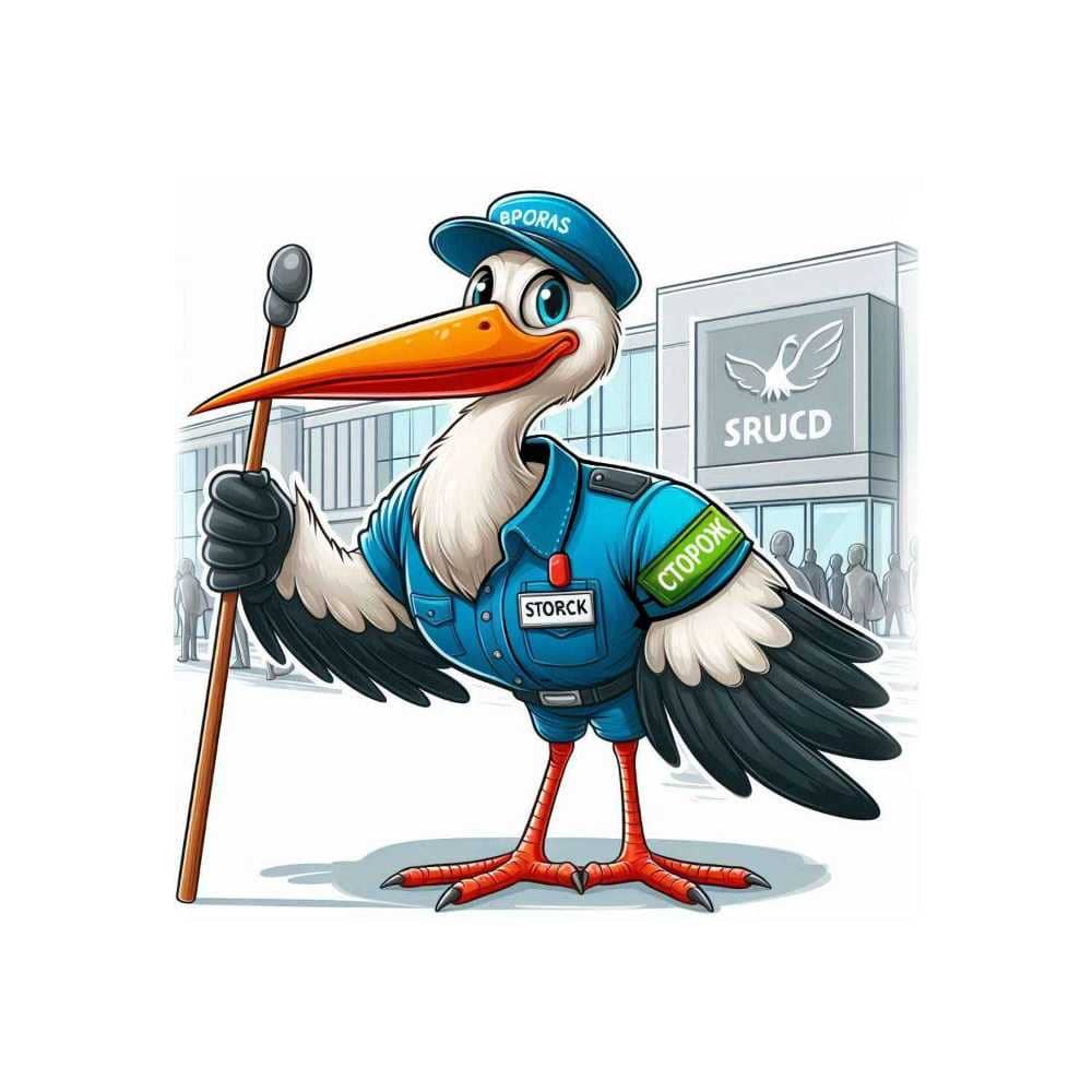Мнемоническая картинка к слову STORK — Аист