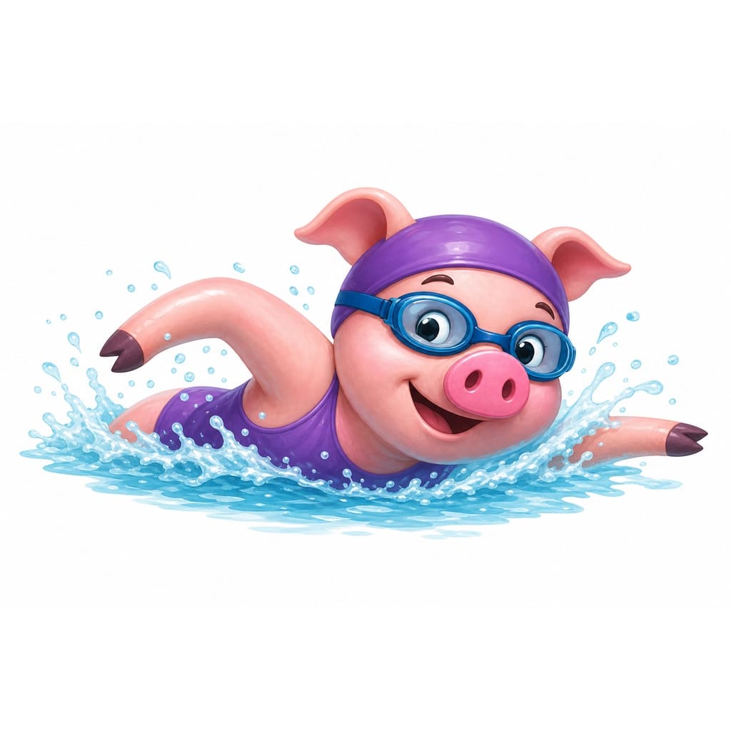 Мнемоническая картинка к слову SWIMMING — Плавание