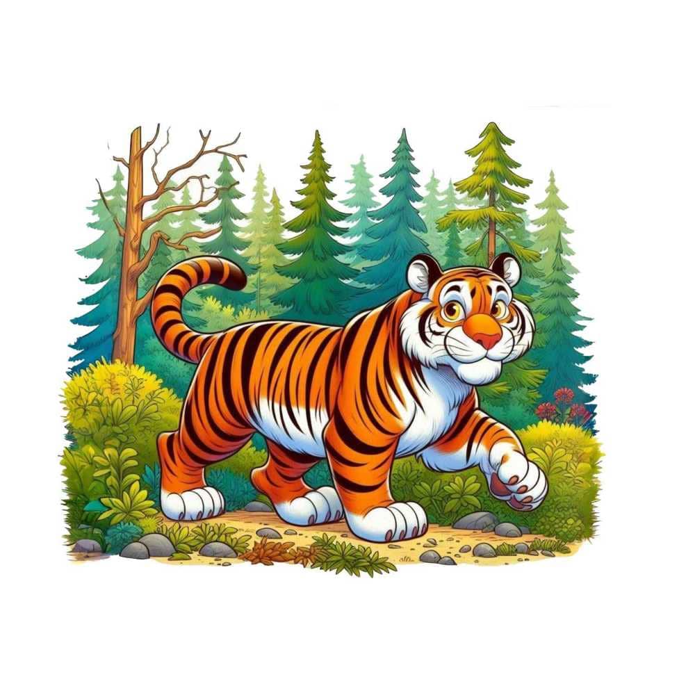 Мнемоническая картинка к слову TIGER — Тигр