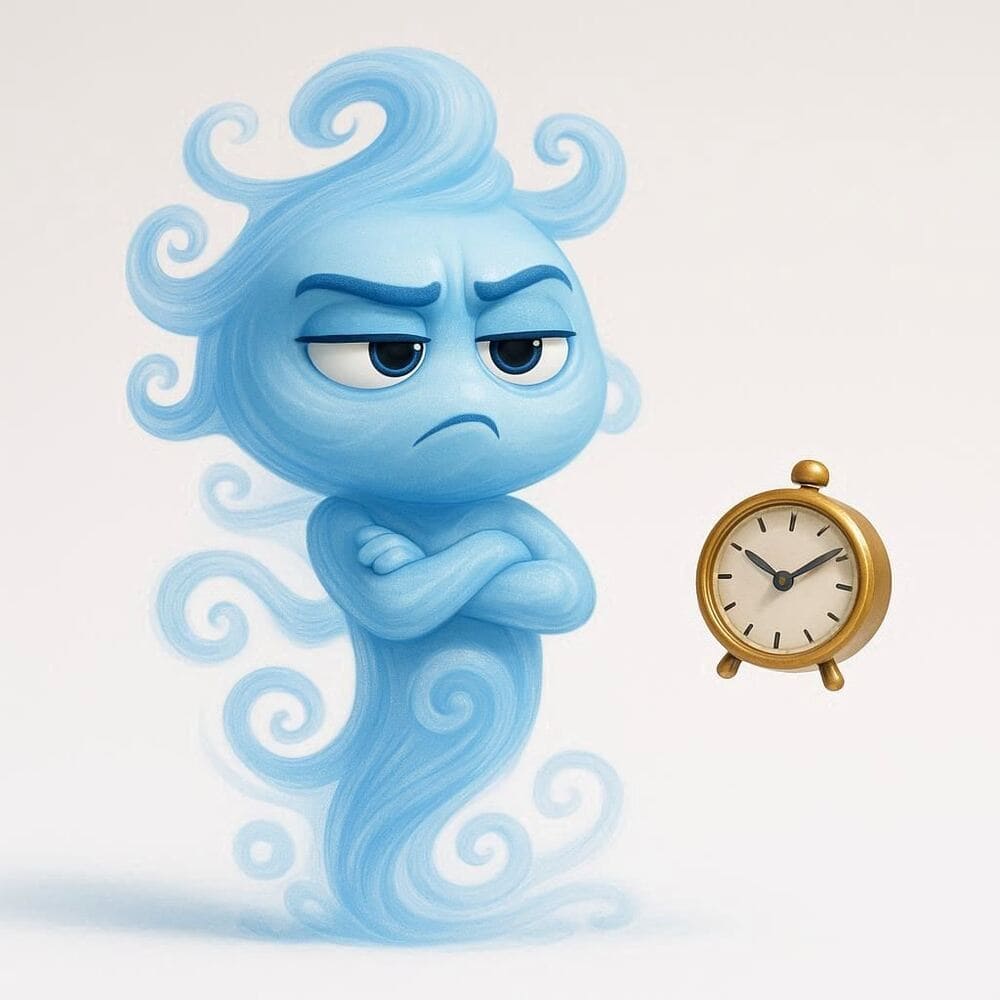 Мнемоническая картинка к слову TO WAIT — Ждать
